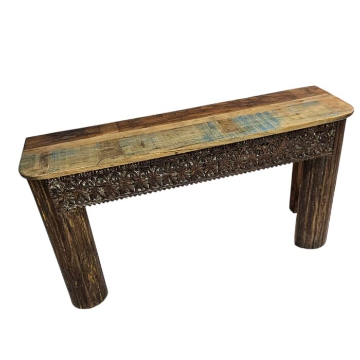 Carved Fleur Console Table KMF15388 Side