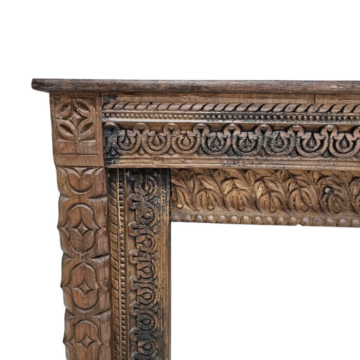 Carved Step Wooden Console Table KMF15392 Close Up