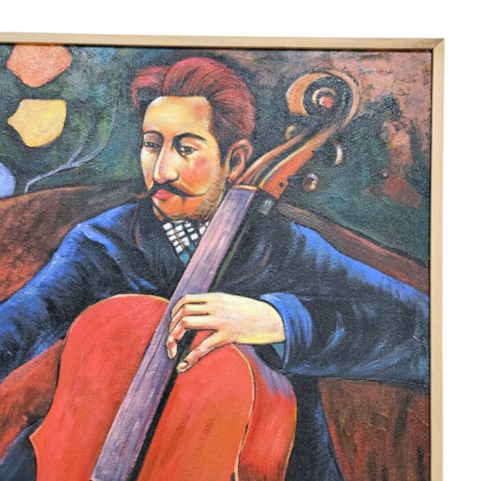 Cello Player Painting KRE3550 Close Up Top