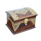 Decorative Wooden Box Open KMH12065 Side Top View