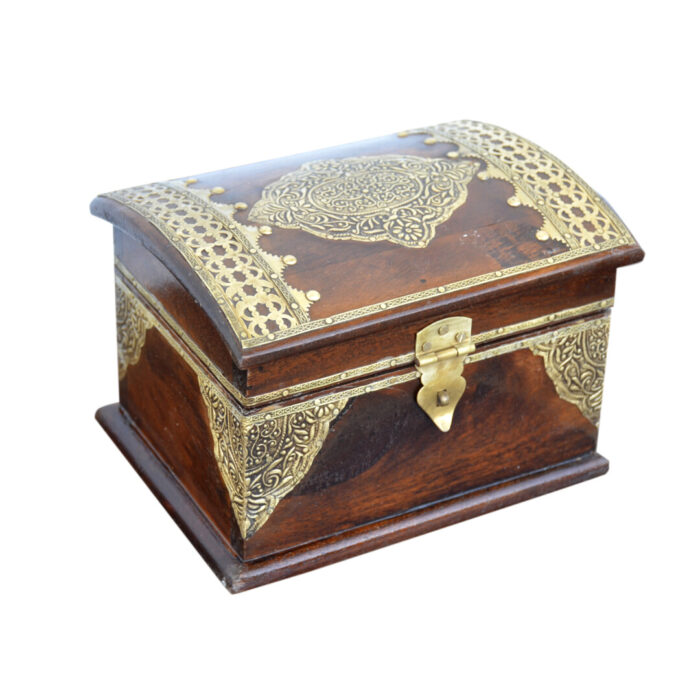 Decorative Wooden Box Open KMH12065 Side Top View