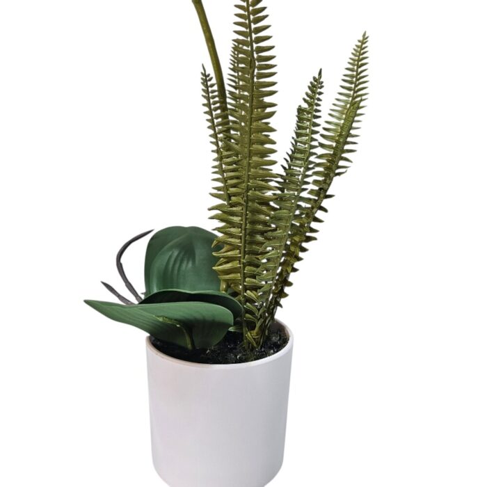 Faux White Orchid In Pot DYF0305 Close Up Bottom