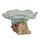 Flower Glass Vase On Wood SAB0205 Main