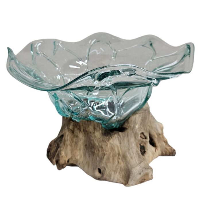 Flower Glass Vase On Wood SAB0210 Front