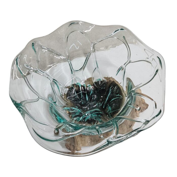 Flower Glass Vase On Wood SAB0210 Top