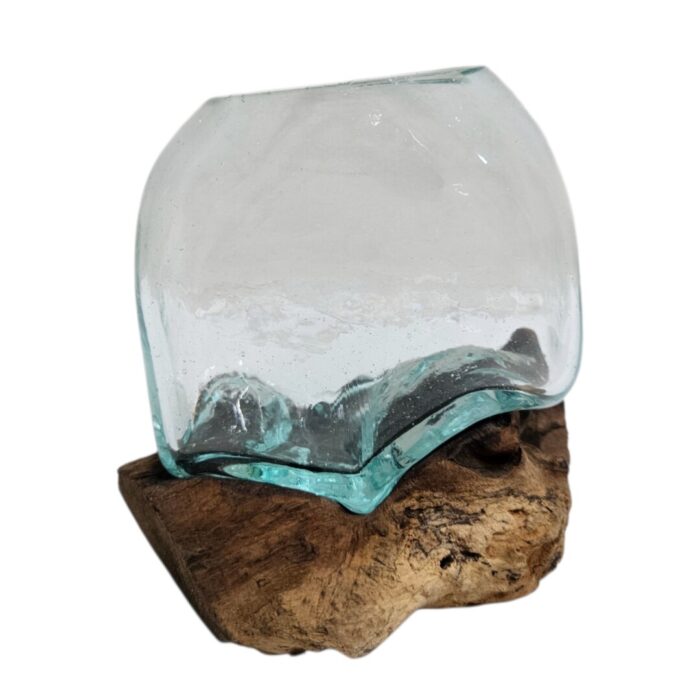 Glass Vase Bowl On Wood SAB0110 Main