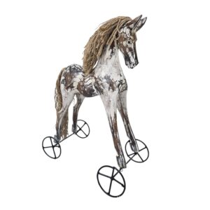 Carved Wooden Horse On Wheels