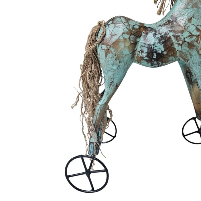 Horse On Wheels Wooden WET0178 Close Up