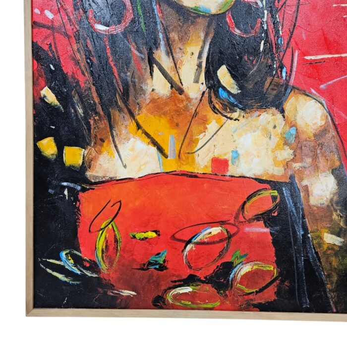 Lady In Red Painting KRE3556 Close Bottom