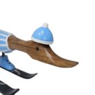 Light Blue Skiing Duck CEB0240 Close Up