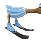 Light Blue Skiing Duck CEB0244 Back CLose