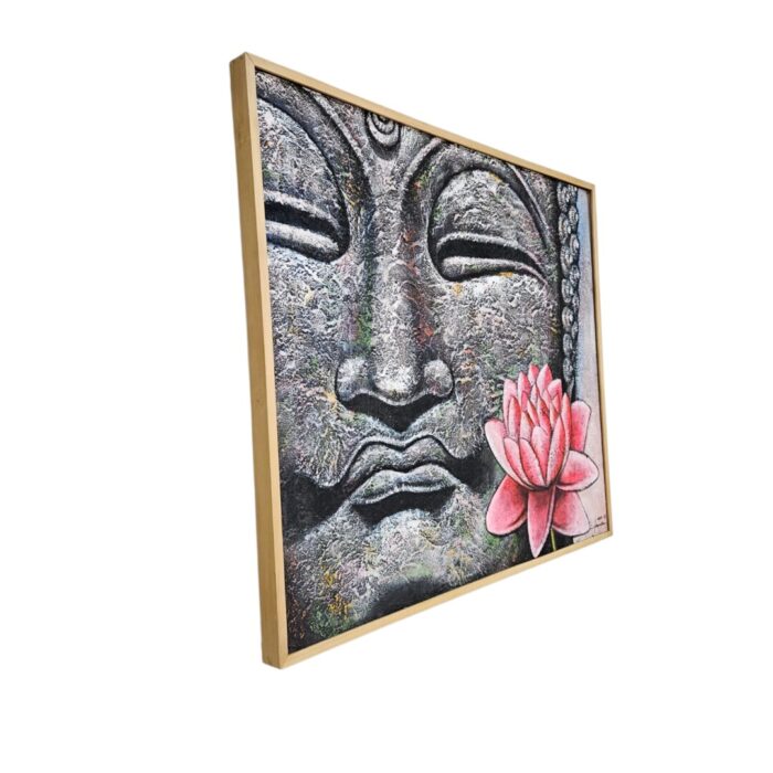 Lotus Buddha Painting Acrylic KRE3544 Side View