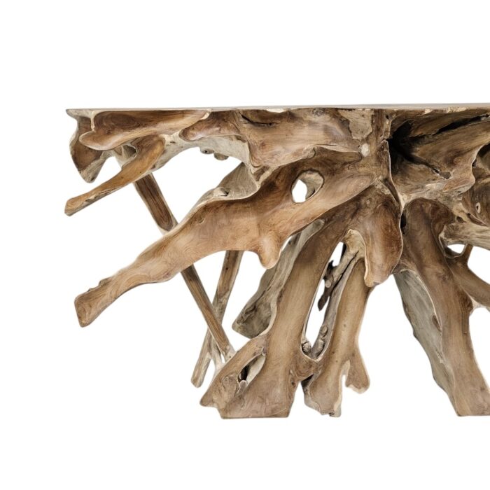 Scoop Teak Root Console Table INJ5070A4 Close