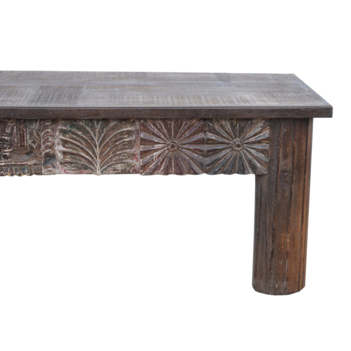 Solid Wooden Bench KMF25360 Close Up Side Bottom