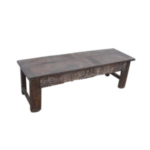 Carved Floral Entryway Bench
