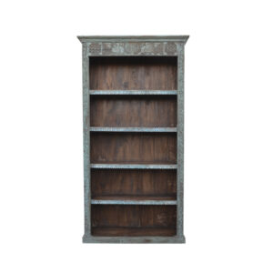 Jax Carved Tall Mango Wood Bookcase