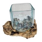 Square Glass On Wood SAB0120 Top