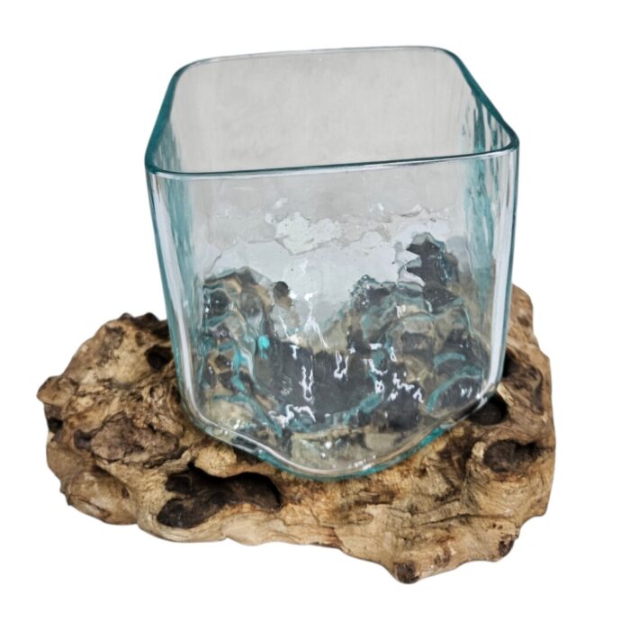 Square Glass On Wood SAB0120 Top