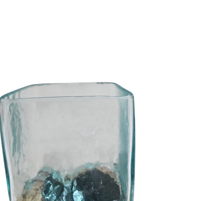 Square Glass Vase On Wood SAB0115 Close Up Top