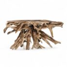 Teak Root Scoop Console Table INJ5001A4 Main Front Top