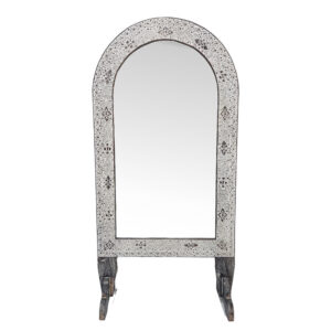 Timor Carved Arched Mirror – Brown & Whitewash