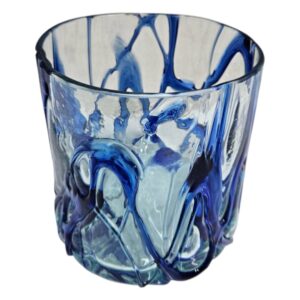 Twirl Blue Glass Vase 16cm