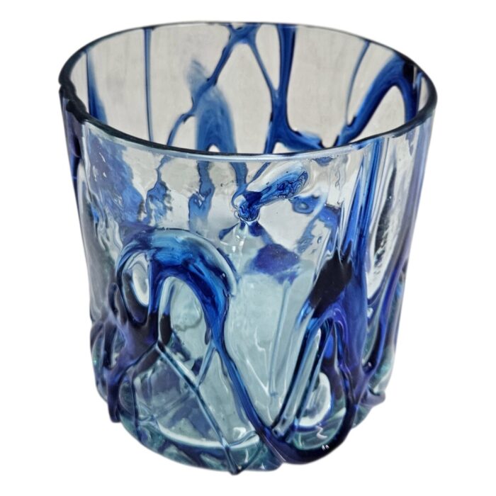 Twirl Blue Glass Vase SAB0300 Top
