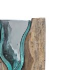 Waterfall Glass On Wood Vase SAB0125 Close Up