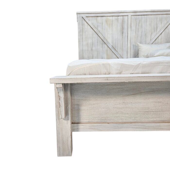 White Washed MCB Bed Close Up Front