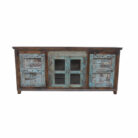 Wooden And Blue Indian Sideboard KMF14111