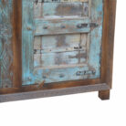 Wooden And Blue Indian Sideboard KMF14111 Close Up Bottom