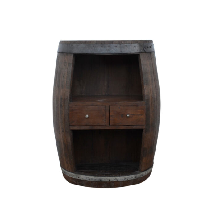 Wooden Barrel Shelf KMF31035 Back