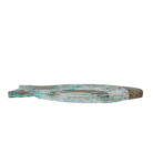Wooden Brass Fitted Fish Shaped Tray KMH11200B Front View