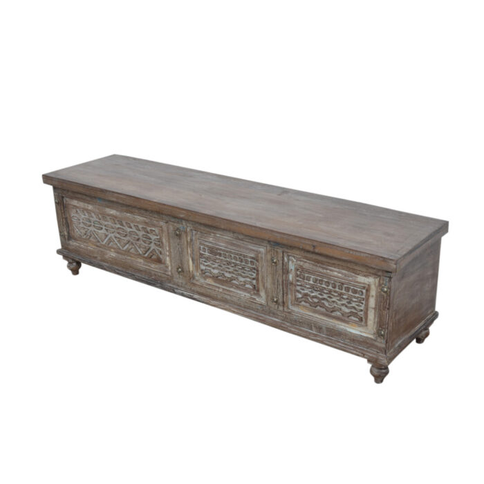 Wooden Coffee Table Storage Trunk KMF19069 Side