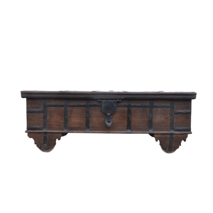 Wooden Coffee Table Trunk Open KMF25314 Front View