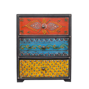 Hand-Painted 3-Drawer Trinket Box