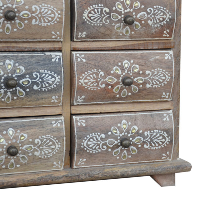Wooden Storage Box With Drawers KMH12055 Close Up Bottom