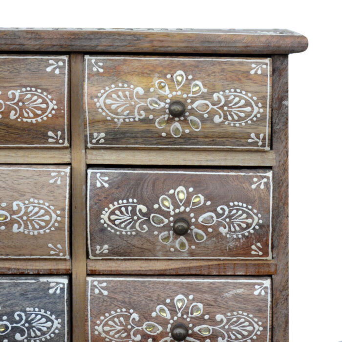 Wooden Storage Box With Drawers KMH12055 Close Up Top