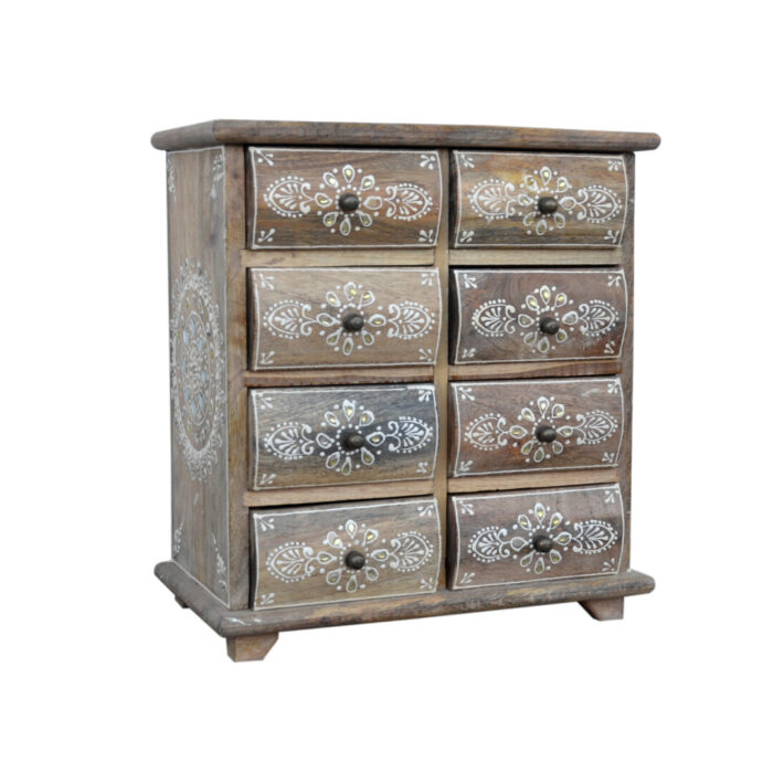 Wooden Storage Box With Drawers KMH12055 Side view