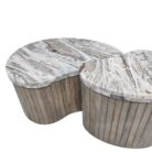 Zenith Marble Coffee Table Set Close Side