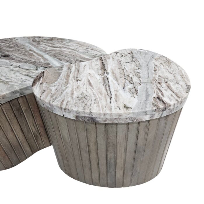 Zenith Marble Coffee Table Set Close Small