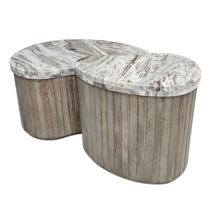 Zenith Marble Coffee Table Set Side