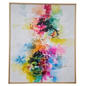 Vibrant Kaleidoscope Splash Abstract Framed Acrylic Canvas Painting