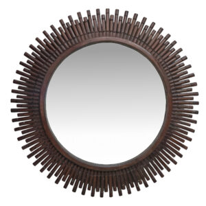 Brown Bambu Wall Mirror Round