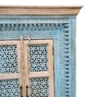Carved Blue And Cream Cupboard KMF18316 Close