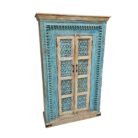 Carved Blue And Cream Cupboard KMF18316 Side