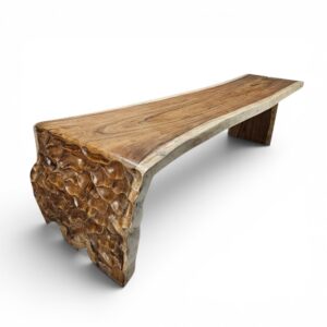 Carved Waterfall Suar Dining Table