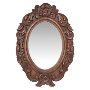 Chantae Carved Brown Wall Mirror