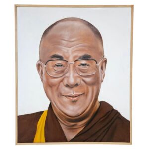 Dalai Lama Serene Portrait Framed Acrylic Canvas Painting
