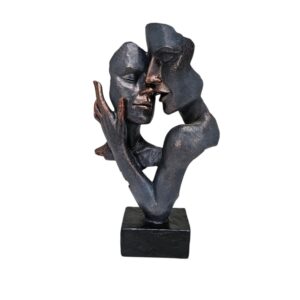 Embrace Romantic Couple Figurine in Aged Copper